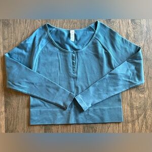 DSG Women's Teal Long Sleeve Athletic Crop Top Size XXL